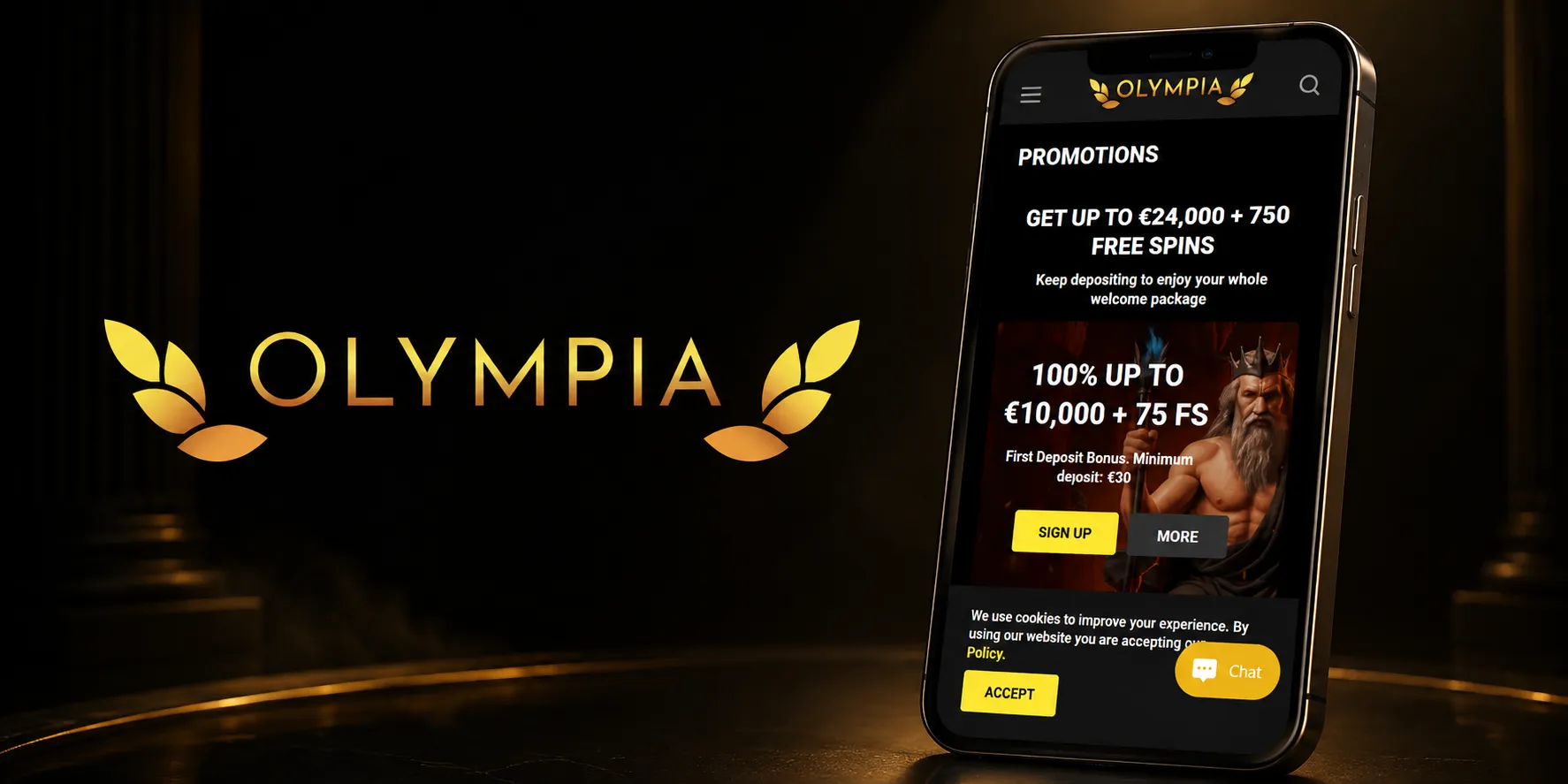 Capture d'écran de l'app Olympia Casino